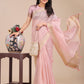 Shree Shyam Fashion Light Pink Organza Woven Zari Work Traditional Tassel Saree