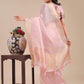 Shree Shyam Fashion Light Pink Organza Woven Zari Work Traditional Tassel Saree
