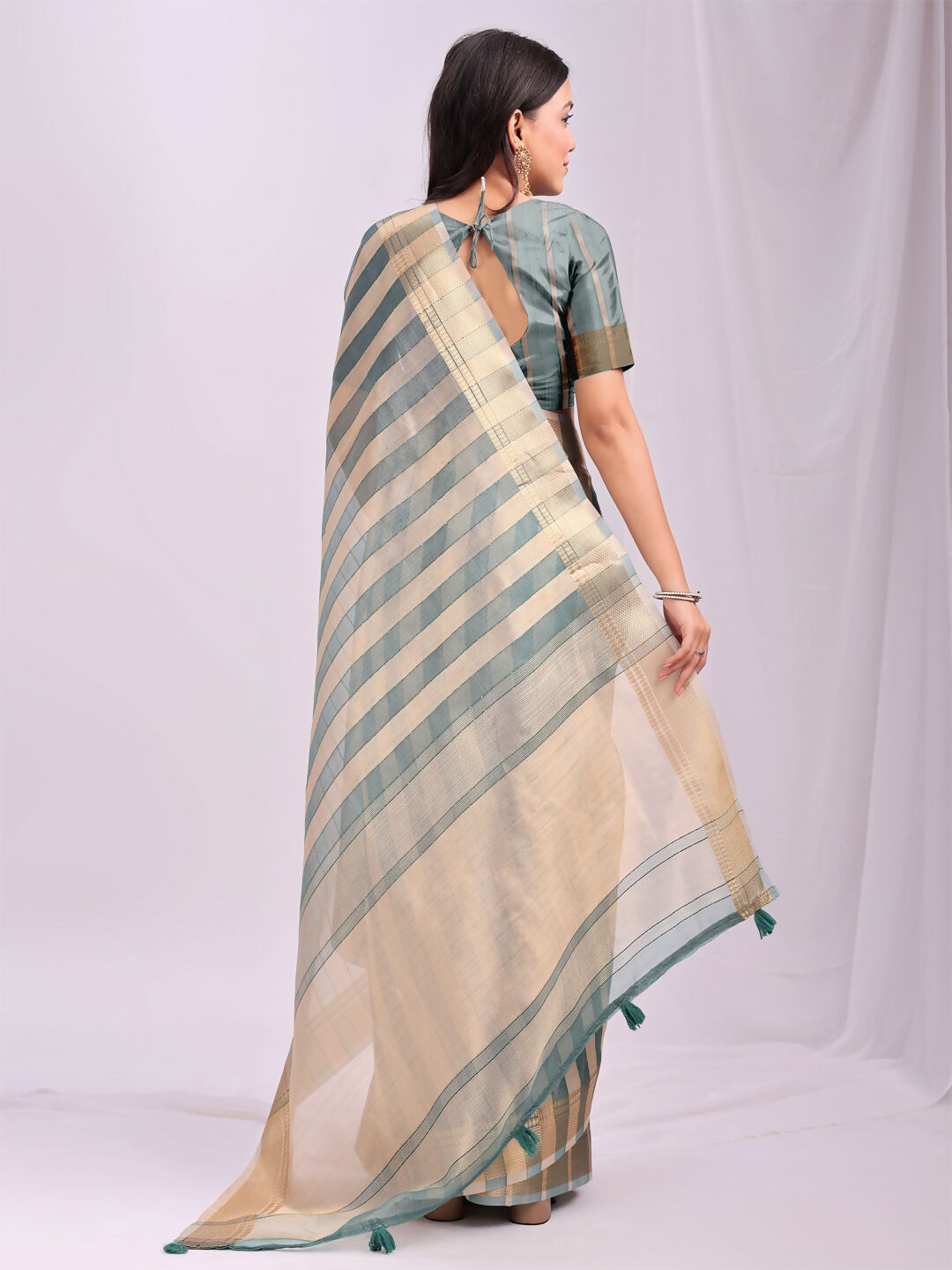 Shree Shyam Fashion Organza Green Saree