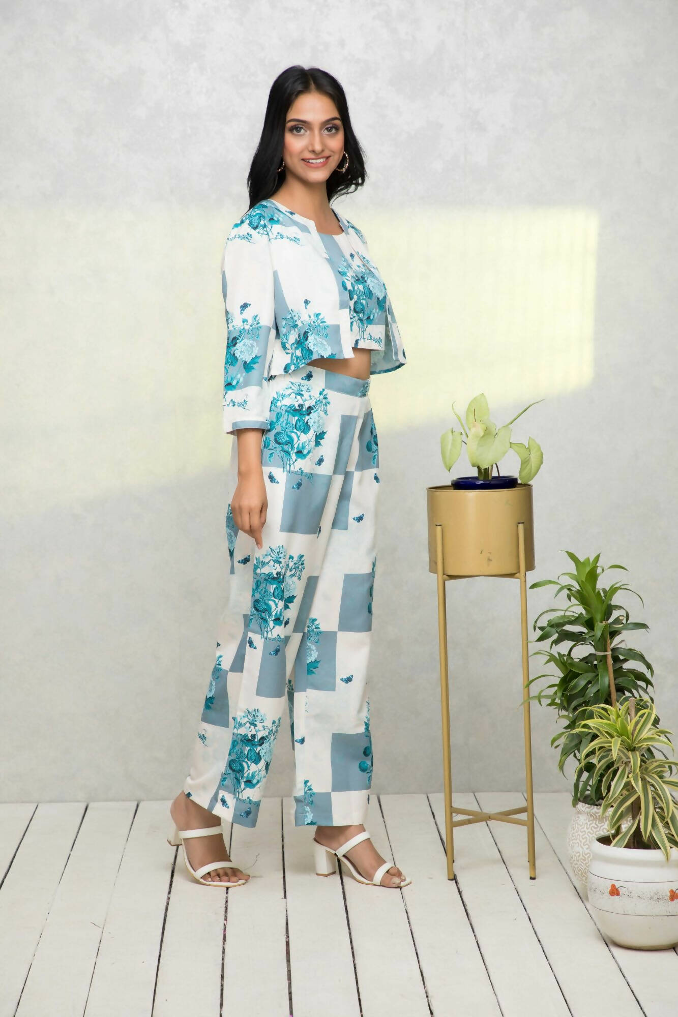 Myshka Women Multi Printed Summer Checks Co-Ords - Swadesiicart