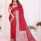 Aastha Fashion Red Georgette Silk Zari Weaving Saree
