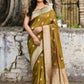 Joban Fashion Olive Green Pure Katan Pure Handloom Banarasi Silk Saree | Swadesiicart