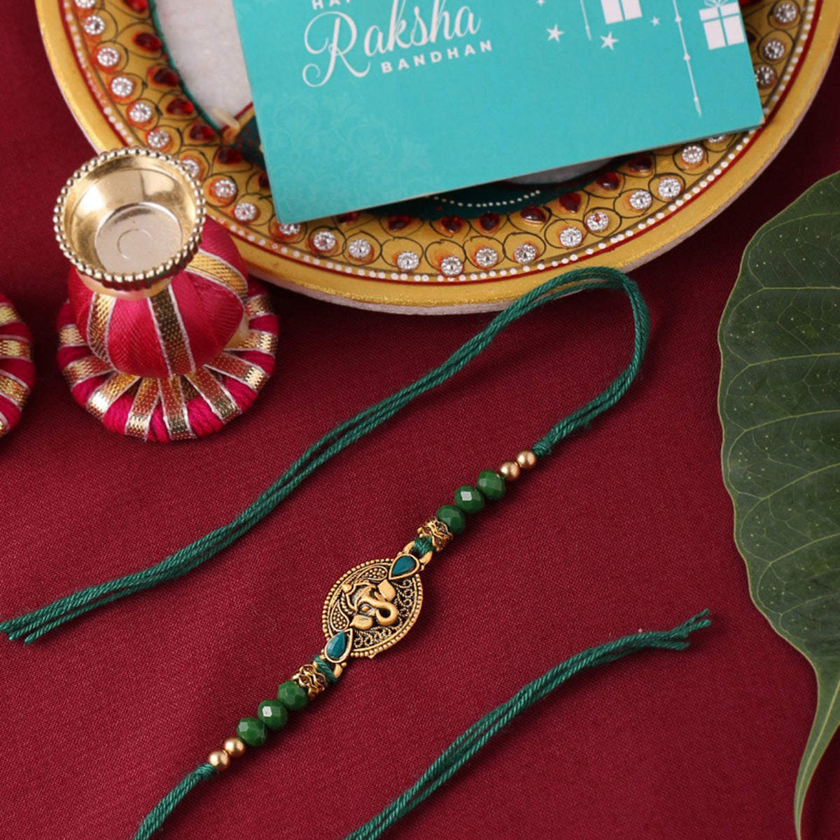 trueBrowns X Voylla Lord Ganesha Rakhi With Rudraksha | Swadesiicart