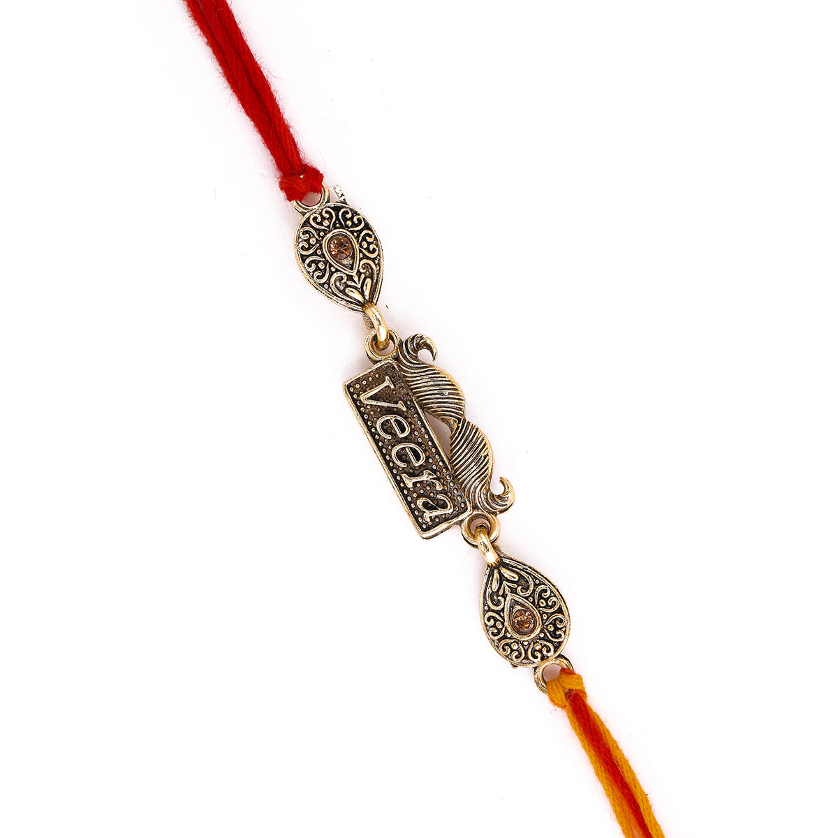 trueBrowns X Voylla Antique Designer Veera Rakhi With Roli Chaawal Pack | Swadesiicart