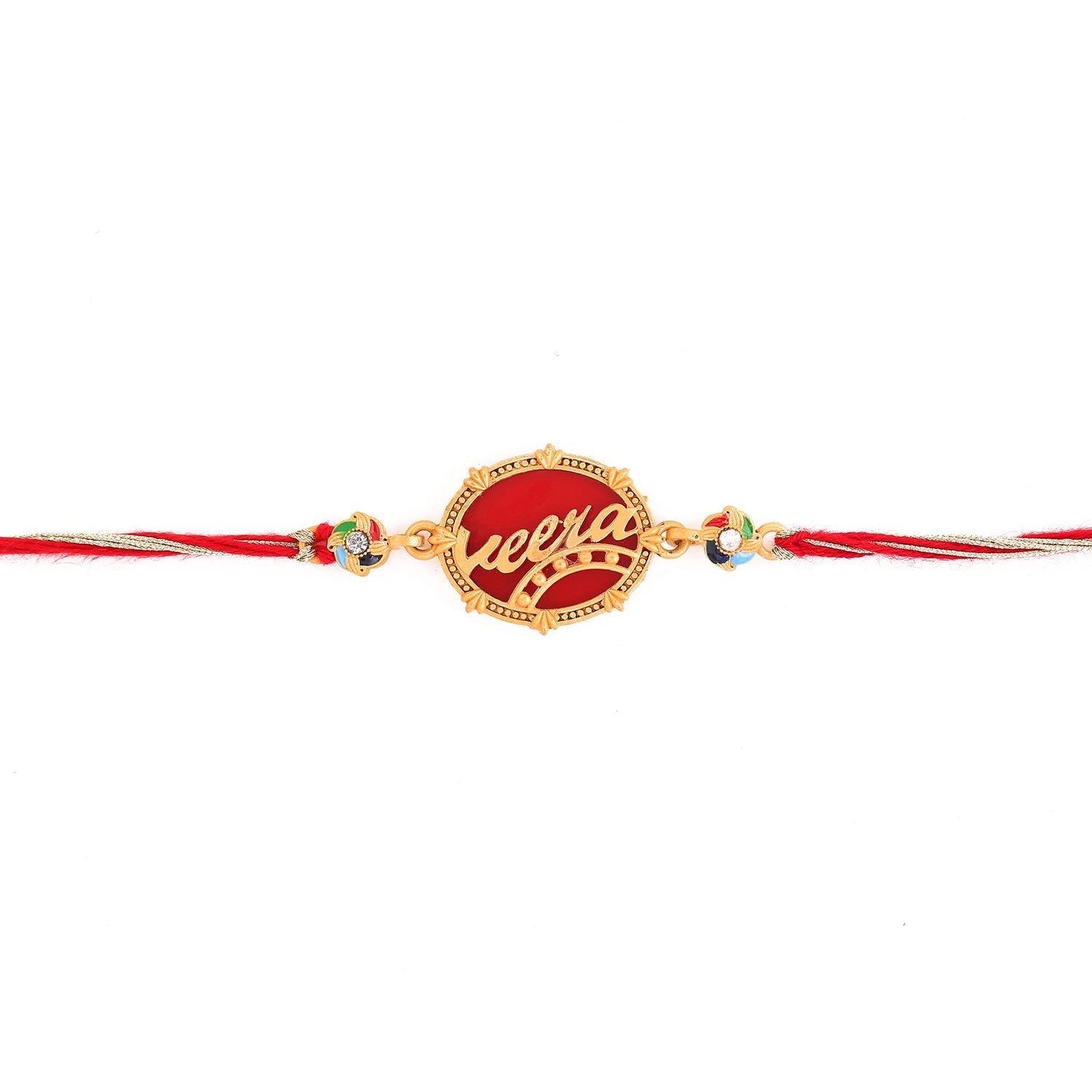 trueBrowns X Voylla Designer Veera Enameled Rakhi With Roli Chaawal Pack | Swadesiicart