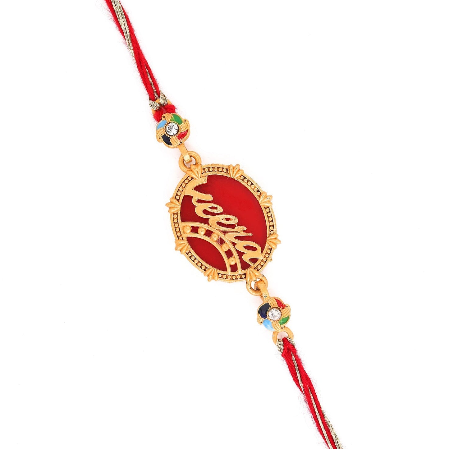 trueBrowns X Voylla Designer Veera Enameled Rakhi With Roli Chaawal Pack | Swadesiicart