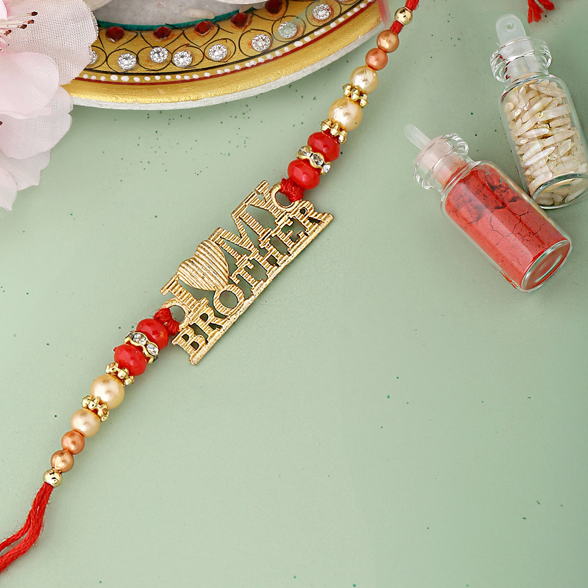 trueBrowns X Voylla I Love My Brother Designer Rakhi With Roli Chaawal Pack | Swadesiicart