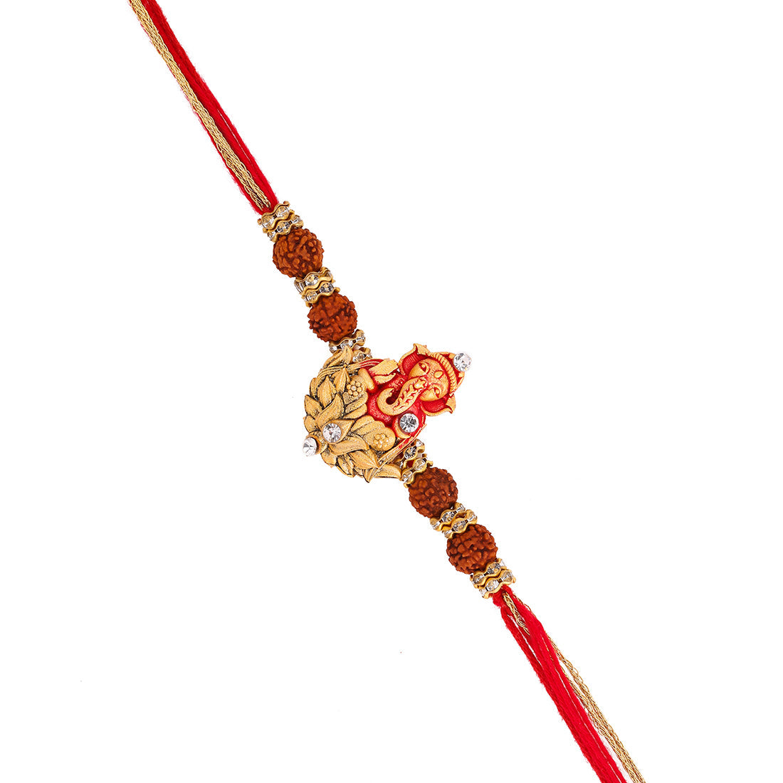trueBrowns X Voylla Divine Rudraksha Ganesha Rakhi With Roli Chaawal Pack | Swadesiicart