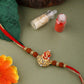 trueBrowns X Voylla Divine Rudraksha Ganesha Rakhi With Roli Chaawal Pack | Swadesiicart