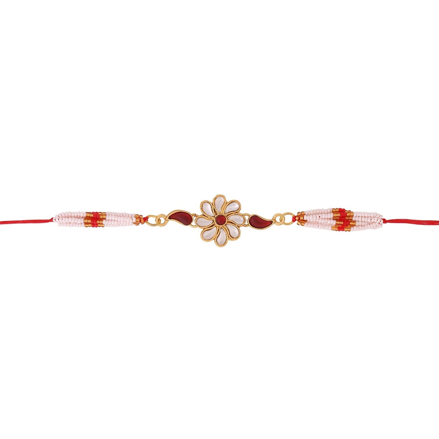 trueBrowns X Voylla Graceful Kundan Rakhi With Roli Chaawal Pack | Swadesiicart