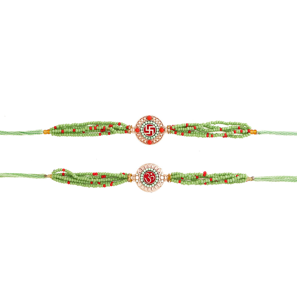 trueBrowns X Voylla Set of Two Beaded Rakhis With Roli Chaawal Pack | Swadesiicart