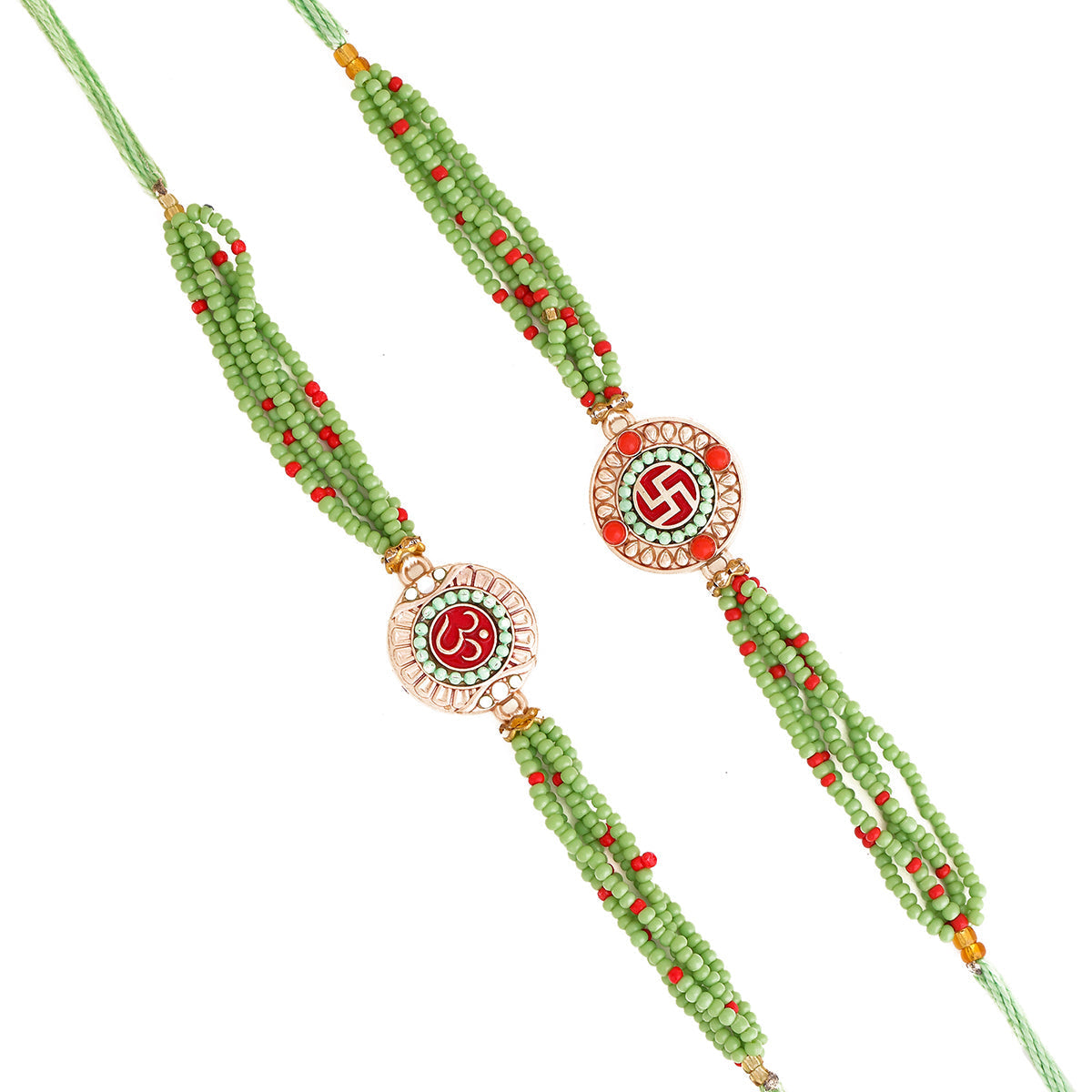 trueBrowns X Voylla Set of Two Beaded Rakhis With Roli Chaawal Pack | Swadesiicart