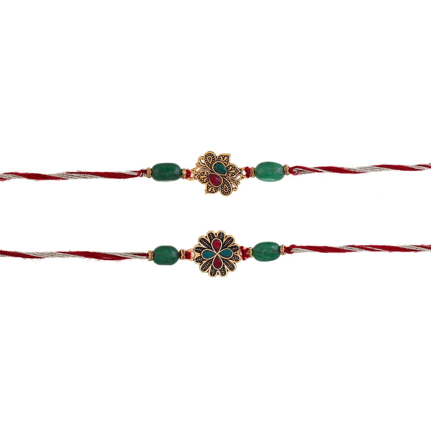 trueBrowns X Voylla Graceful Set of Two Rakhis With Roli Chaawal Pack | Swadesiicart