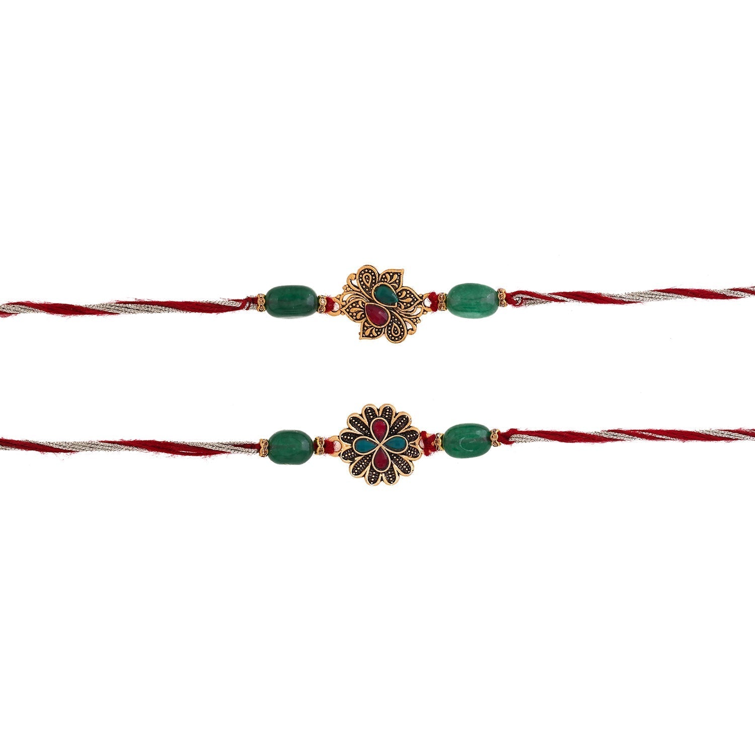trueBrowns X Voylla Graceful Set of Two Rakhis With Roli Chaawal Pack | Swadesiicart