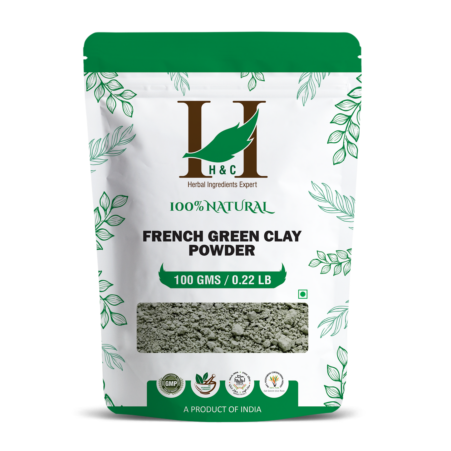 H&C Herbal French Green Clay Powder - Just Jaivik