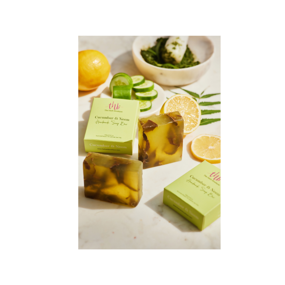 The Herb Boutique Cucumber And Neem Glycerine Soap Bar - Swadesiicart