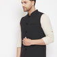 Even Apparels Black Merino Men Woven Nehru Jacket PW668 | Swadesiicart