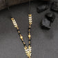 NVR Women's Short Mangalsutra Designs Gold-Polished & Black Beaded Mangalsutra - Swadesiicart
