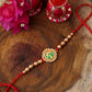 trueBrowns X Voylla Beige Beaded Enamel Rakhi With Roli Chaawal Pack | Swadesiicart