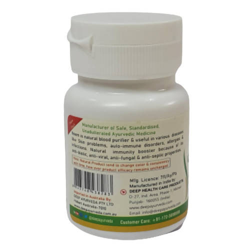 Deep Ayurveda Neem 500mg Veg Capsules - Swadesiicart