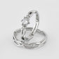 VOJ Stainless Steel Cubic Zirconia Silver Plated Adjustable Ring Set for Couple | Swadesiicart