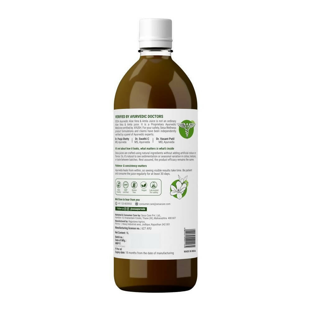 Sesa Wellness Ayurvedic Aloe Vera & Amla Juice | Swadesiicart