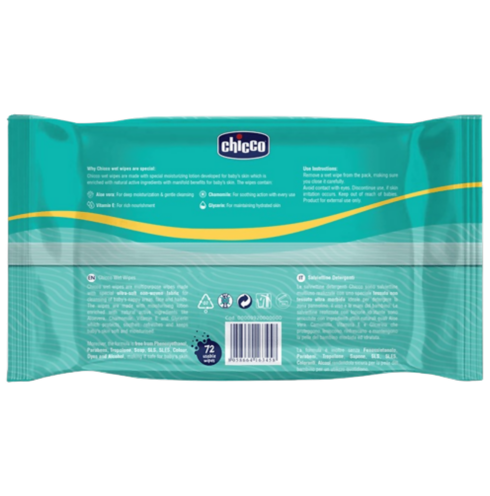 Chicco Wet Wipes Soft & Moisturizing - Swadesiicart