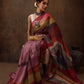 Multicolor Silk Blend Digital Print Striped Saree with Unstitched Blouse - Hiral Fashion | Swadesiicart