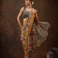 Multicolor Silk Blend Digital Print Floral Saree with Unstitched Blouse - Hiral Fashion | Swadesiicart