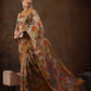 Multicolor Silk Blend Digital Print Floral Saree with Unstitched Blouse - Hiral Fashion | Swadesiicart
