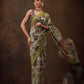 Multicolor Silk Blend Digital Print Floral Saree with Unstitched Blouse - Hiral Fashion | Swadesiicart