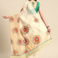 Beige Silk Blend Digital Print Geomatric Saree with Unstitched Blouse - Hiral Fashion | Swadesiicart