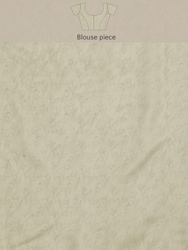 Beige Silk Blend Digital Print Geomatric Saree with Unstitched Blouse - Hiral Fashion | Swadesiicart
