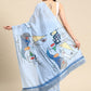 Blue Silk Blend Digital Print Warli Saree with Unstitched Blouse - Hiral Fashion | Swadesiicart