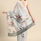 Gray Silk Blend Digital Print Floral Saree with Unstitched Blouse - Hiral Fashion | Swadesiicart