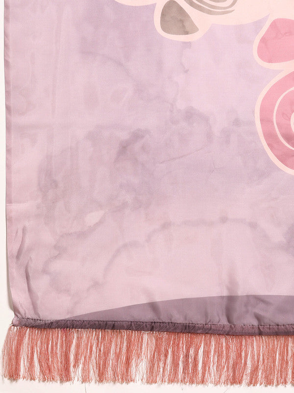 Peach Silk Blend Digital Print Abstract Saree with Unstitched Blouse - Hiral Fashion | Swadesiicart