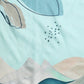 Turquoise Silk Blend Digital Print Abstract Saree with Unstitched Blouse - Hiral Fashion | Swadesiicart