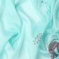 Turquoise Silk Blend Digital Print Abstract Saree with Unstitched Blouse - Hiral Fashion | Swadesiicart