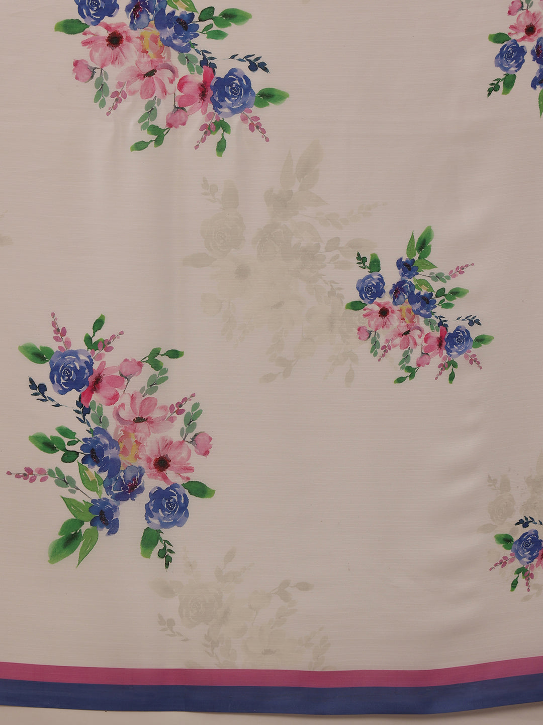 Hiral Fashion White Bollywood Satin Floral Digital Printed Saree | Swadesiicart