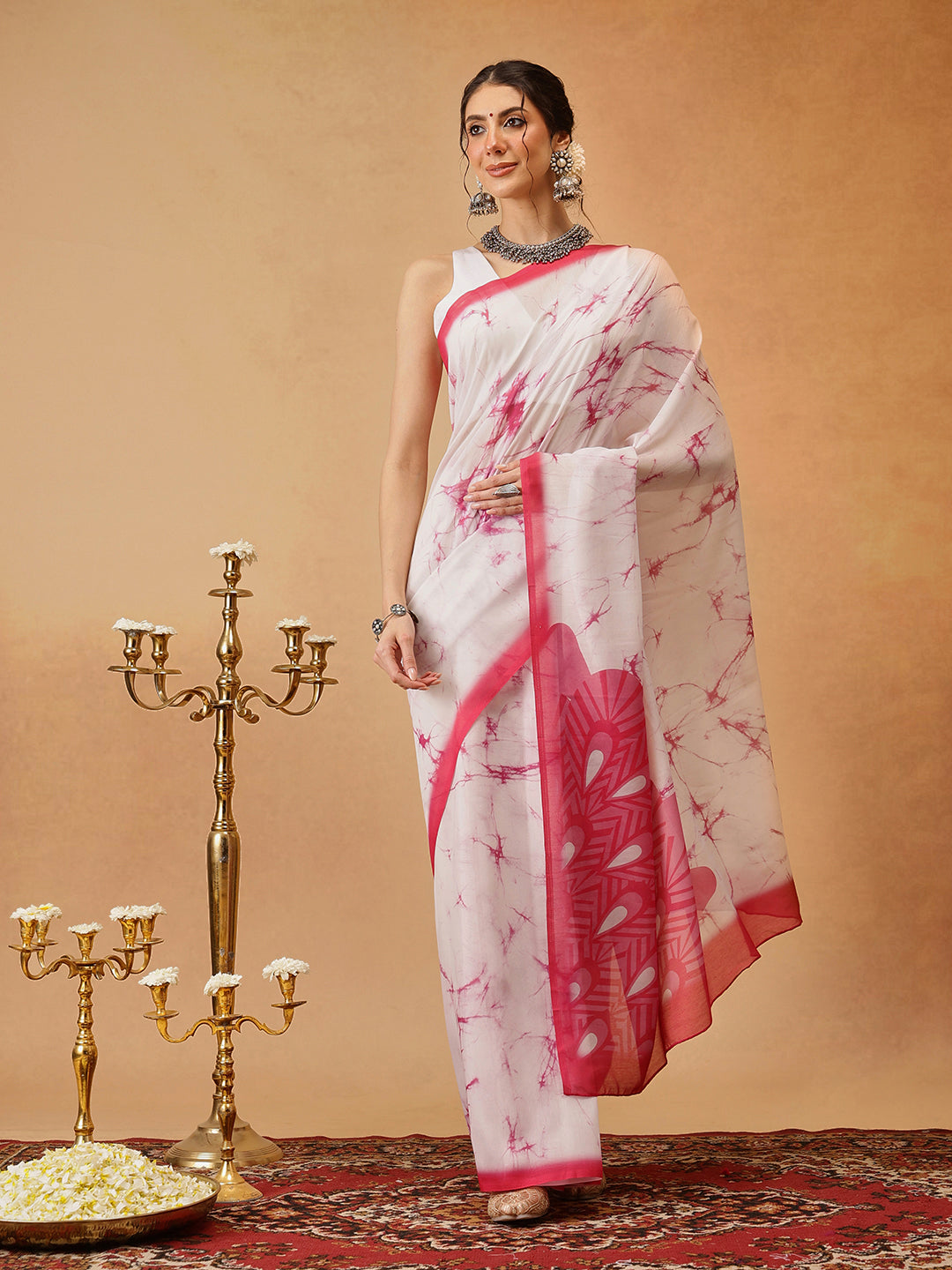 Hiral Fashion Pink Bollywood Mul Cotton Abstract Digital Printed Saree | Swadesiicart