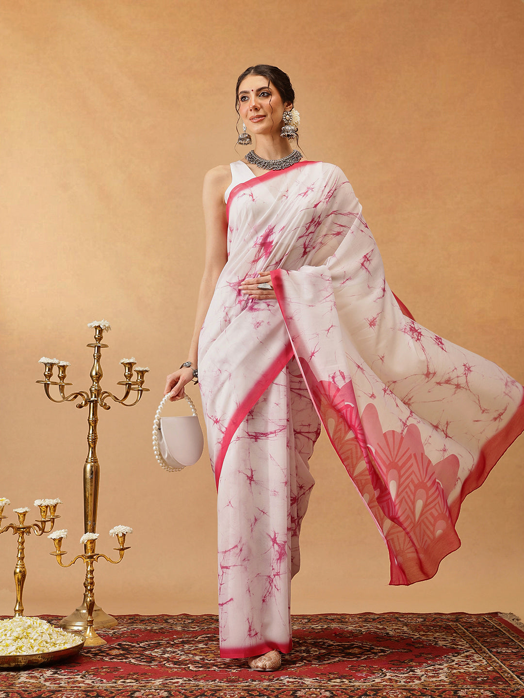 Hiral Fashion Pink Bollywood Mul Cotton Abstract Digital Printed Saree | Swadesiicart