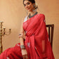 Hiral Fashion Red Bollywood Mul Cotton Abstract Digital Printed Saree | Swadesiicart