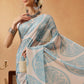Hiral Fashion Beige Bollywood Mul Cotton Paisely Digital Printed Saree | Swadesiicart