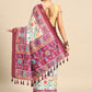 Green Silk Blend Digital Print Patola Saree with Unstitched Blouse - Hiral Fashion | Swadesiicart