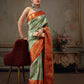 Green Pure Silk Woven Zari Design Floral Saree with Unstitched Blouse - Hiral Fashion | Swadesiicart