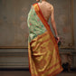 Green Pure Silk Woven Zari Design Floral Saree with Unstitched Blouse - Hiral Fashion | Swadesiicart
