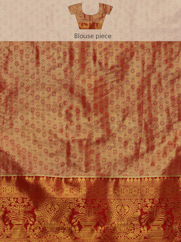 Green Pure Silk Woven Zari Design Floral Saree with Unstitched Blouse - Hiral Fashion | Swadesiicart