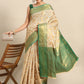 Green Tissue Silk Woven Zari Design Floral Saree with Unstitched Blouse - Hiral Fashion | Swadesiicart