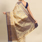 Navy Blue Tissue Silk Woven Zari Design Floral Saree with Unstitched Blouse - Hiral Fashion | Swadesiicart