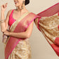 Pink Tissue Silk Woven Zari Design Floral Saree with Unstitched Blouse - Hiral Fashion | Swadesiicart